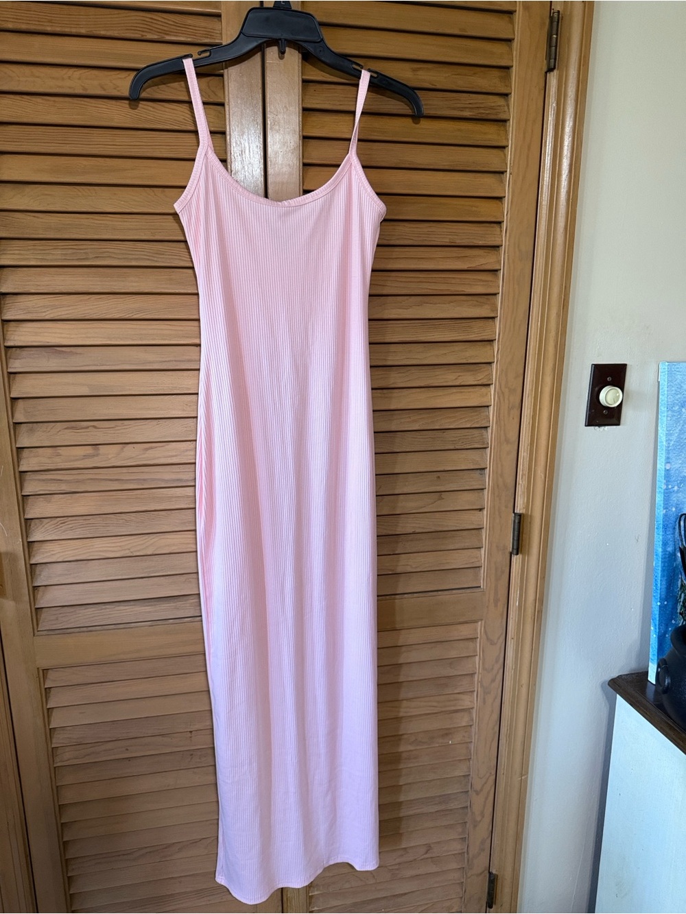 Women’s Pink Ribbed Slip Dress - Sleeveless Nightgown